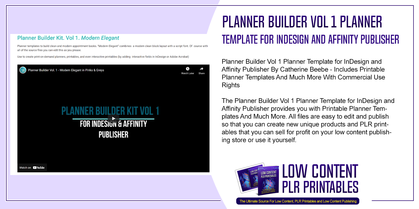Planner Builder Vol 1 Planner Template for InDesign and Affinity Publisher