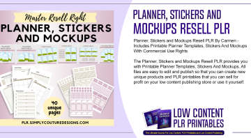 Planner Stickers and Mockups Resell PLR