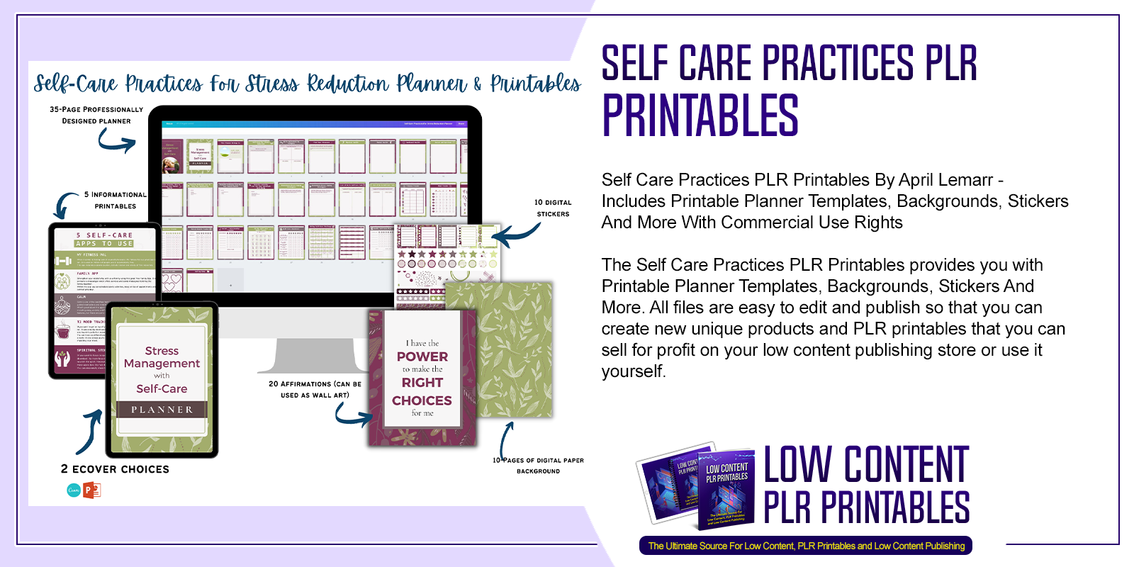 Self Care Practices PLR Printables