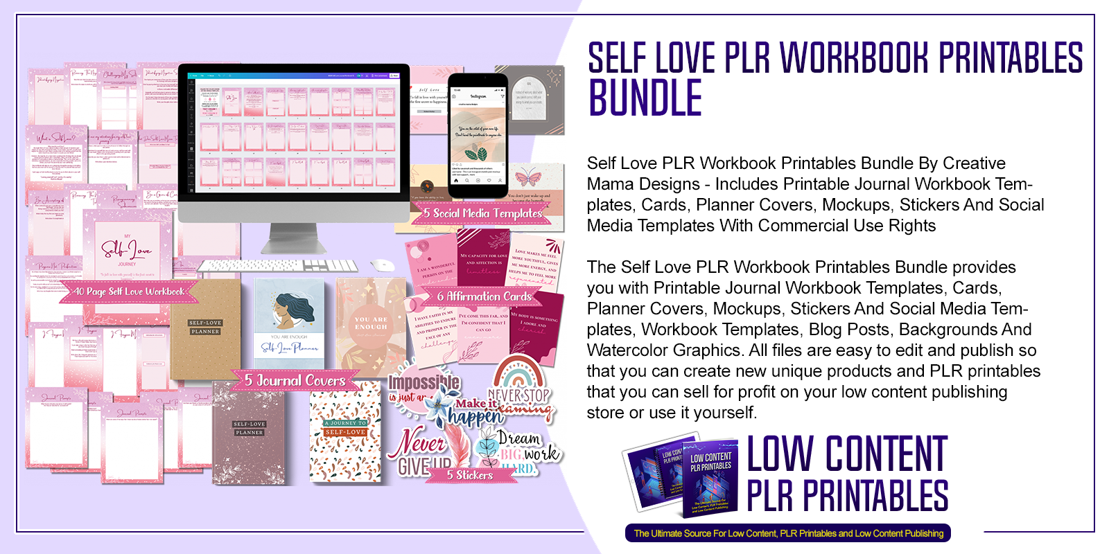 Self Love PLR Workbook Printables Bundle