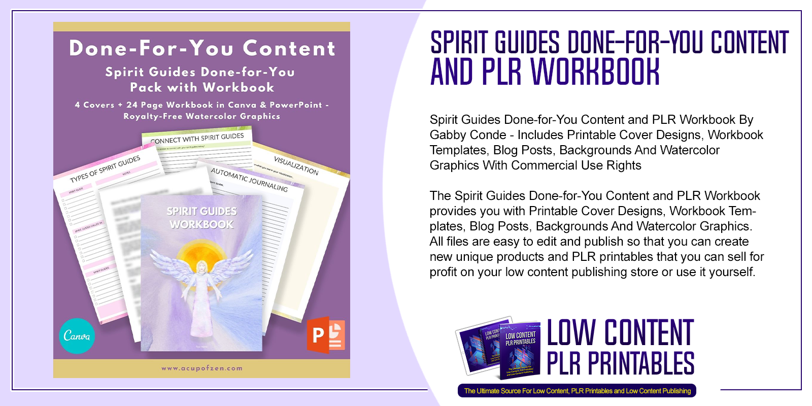 Spirit Guides Done for You Content and PLR Workbook