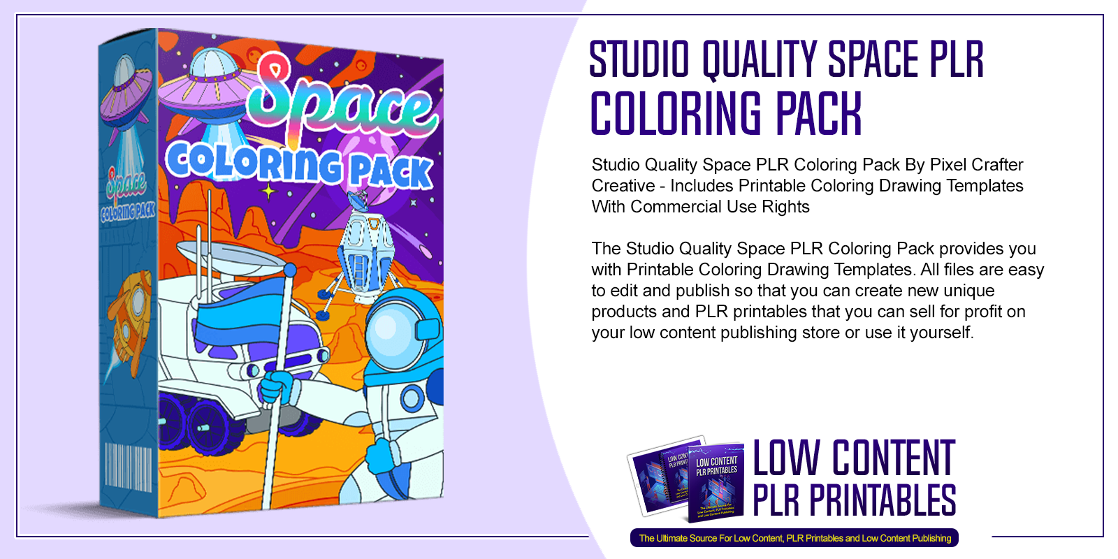 Studio Quality Space PLR Coloring Pack