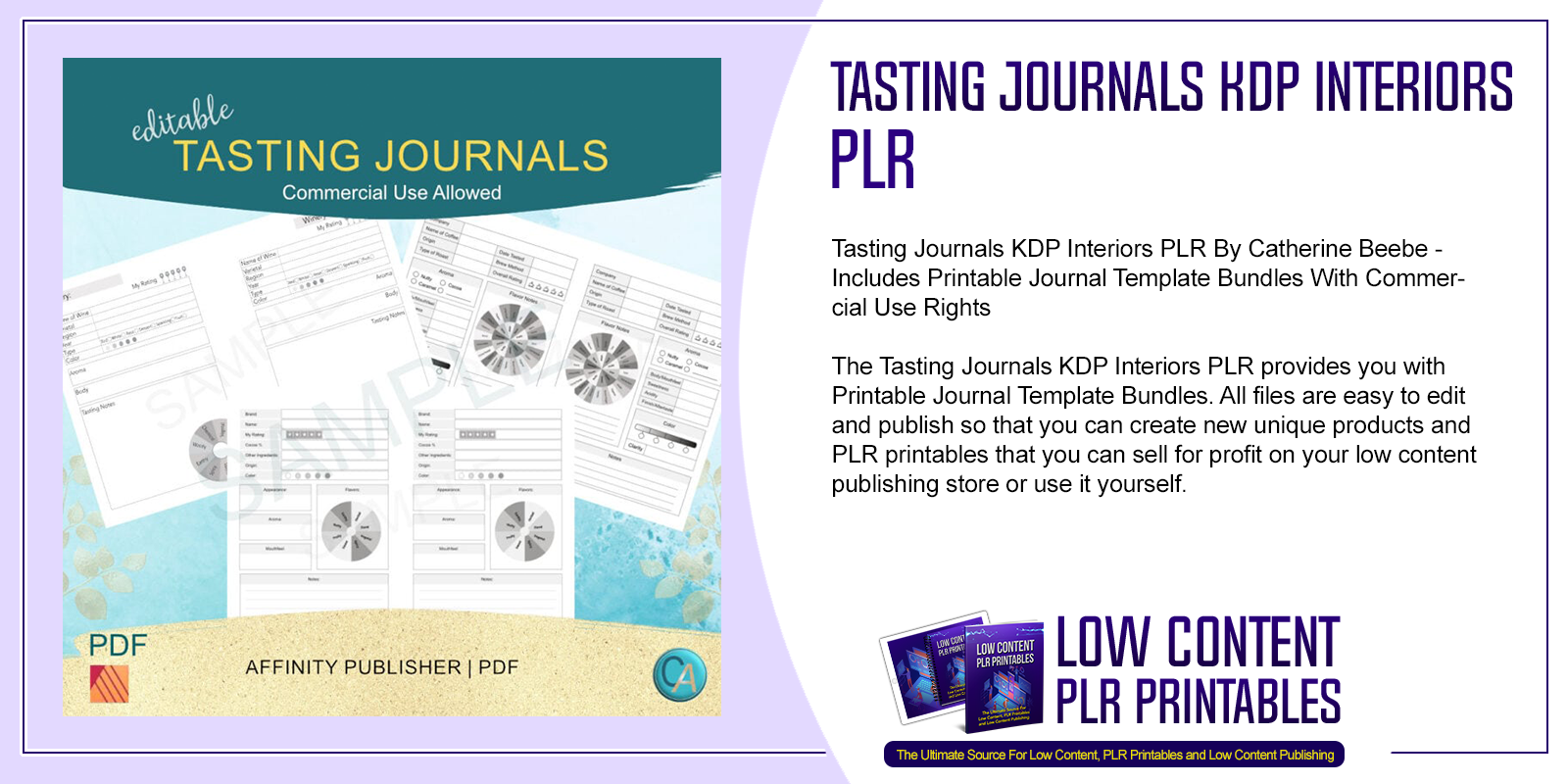 Tasting Journals KDP Interiors PLR