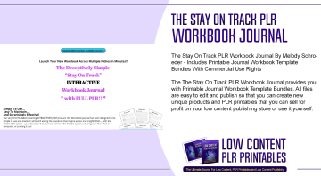 The Stay On Track PLR Workbook Journal
