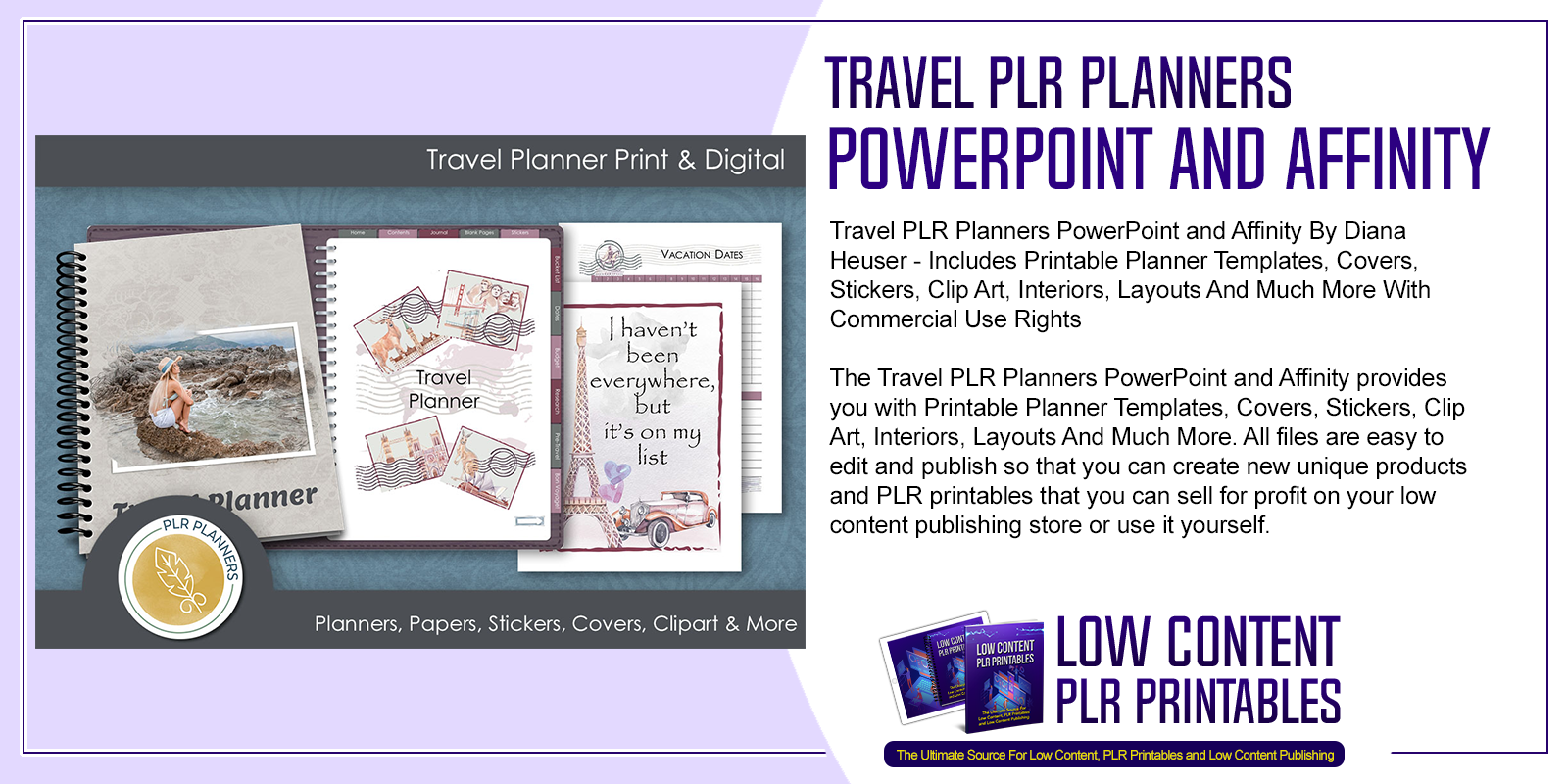 Travel PLR Planners PowerPoint and Affinity