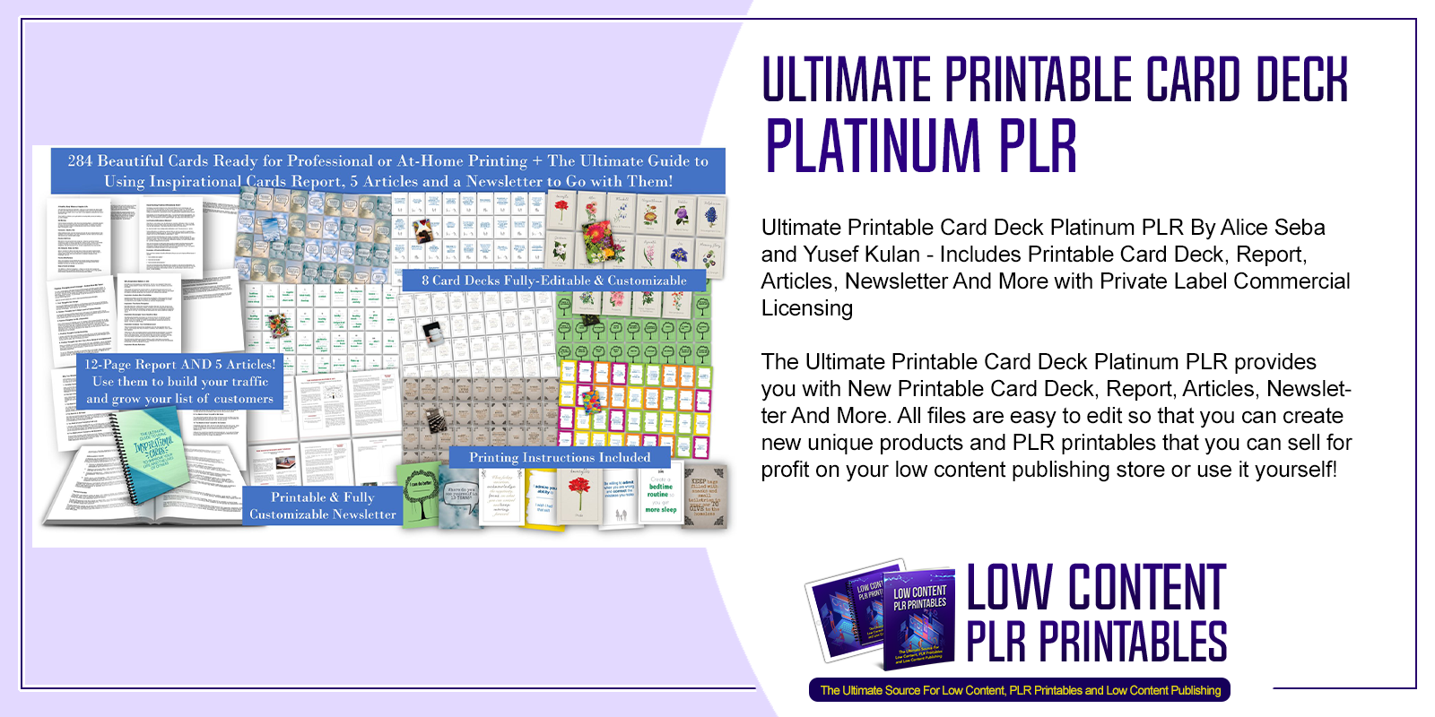 Ultimate Printable Card Deck Platinum PLR 2