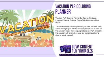 Vacation PLR Coloring Planner