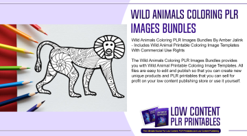 Wild Animals Coloring PLR Images Bundles