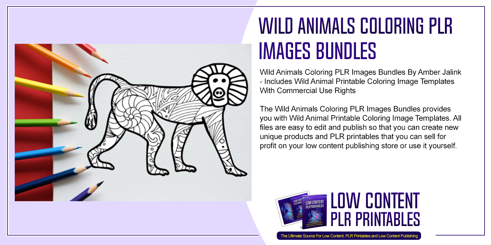 Wild Animals Coloring PLR Images Bundles