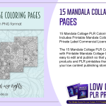 15 Mandala Collage PLR Coloring Pages