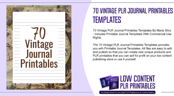 70 Vintage PLR Journal Printables Templates