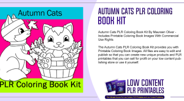 Autumn Cats PLR Coloring Book Kit