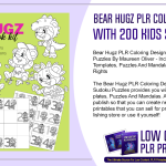 Bear Hugz PLR Coloring Designs Kit with 200 Kids Sudoku Puzzles