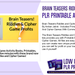 Brain Teasers Riddles and Ciphers PLR Printable Activities