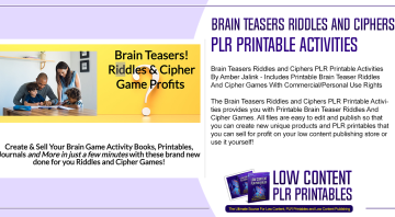Brain Teasers Riddles and Ciphers PLR Printable Activities