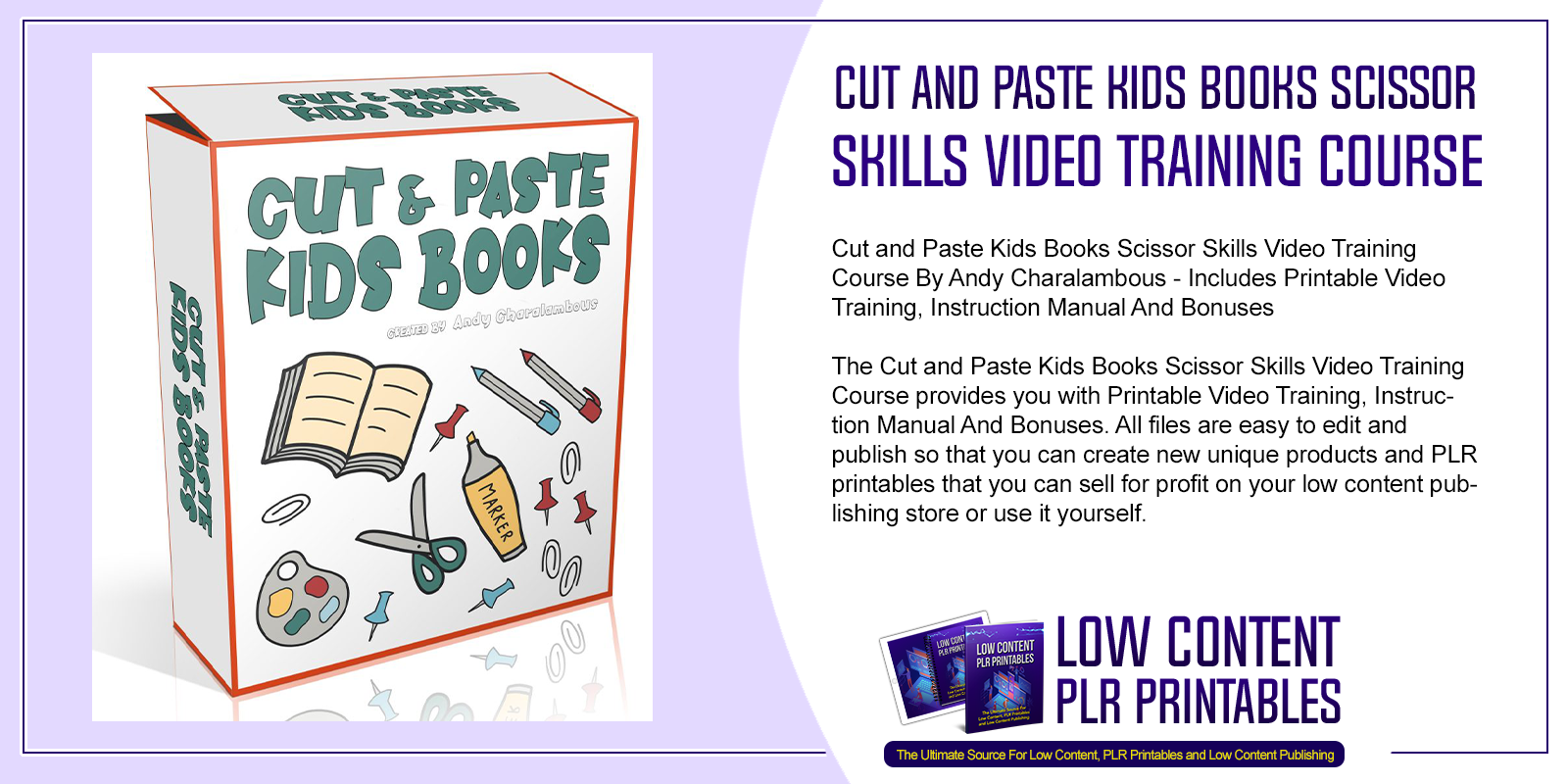 Cut and Paste Kids Books Scissor Skills Video Training Course