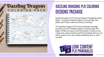 Dazzling Dragons PLR Coloring Designs Package
