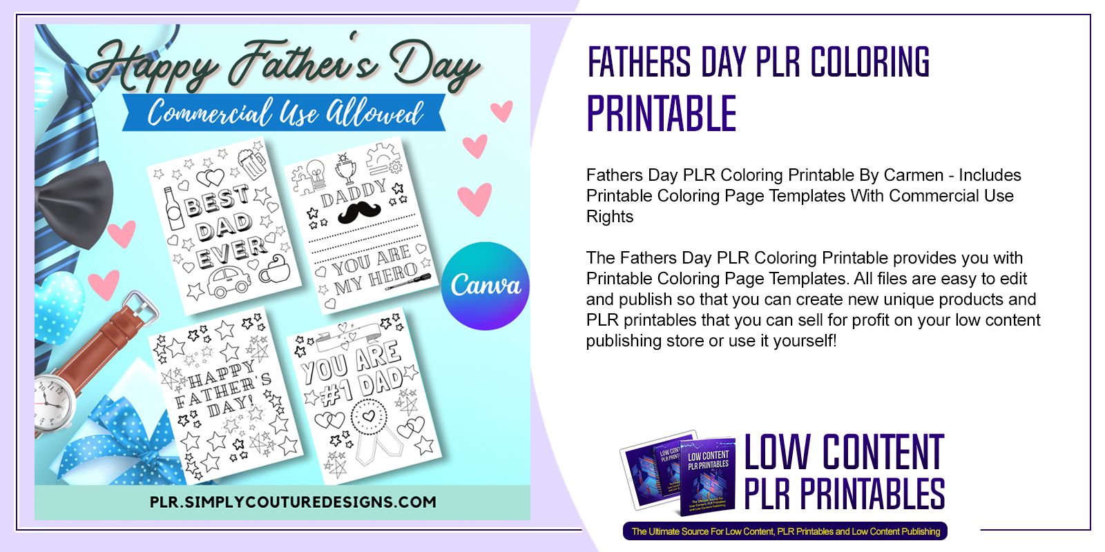 Fathers Day PLR Coloring Printable