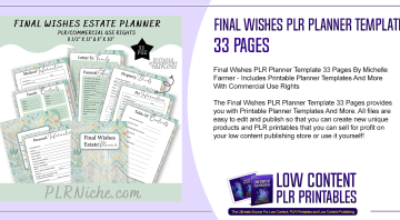 Final Wishes PLR Planner Template 33 Pages