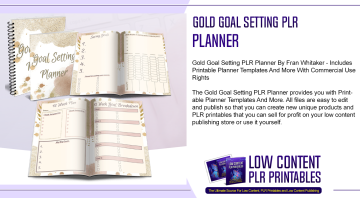 Gold Goal Setting PLR Planner