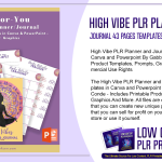 High Vibe PLR Planner and Journal 43 Pages Templates in Canva and Powerpoint