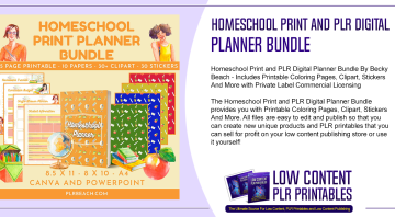 Homeschool Print and PLR Digital Planner Bundle