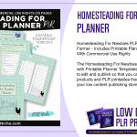 Homesteading For Newbies PLR Planner