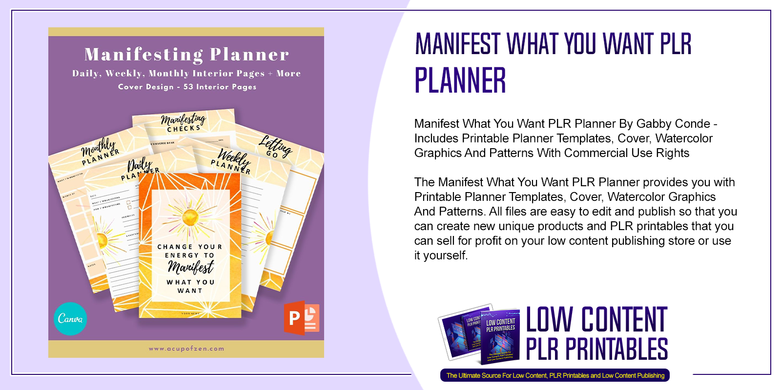 Manifest What You Want PLR Planner
