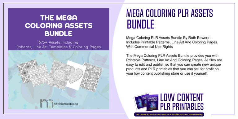 Mega Coloring PLR Assets Bundle PLR Printable Coloring Bundle