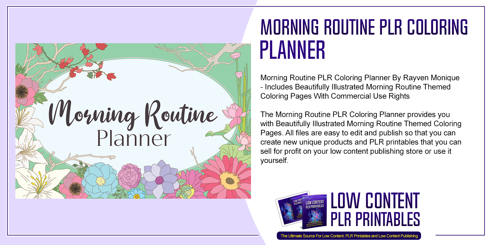 Morning Routine PLR Coloring Planner