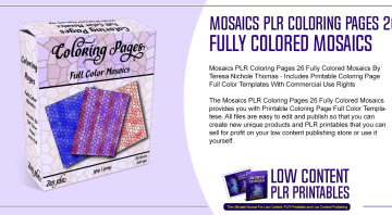 Mosaics PLR Coloring Pages 26 Fully Colored Mosaics