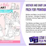 Mother and Baby Line Art PLR Graphics Pack for Printables