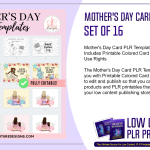 Mothers Day Card PLR Templates A Set of 16