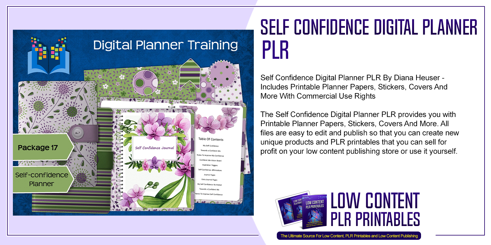Self Confidence Digital Planner PLR