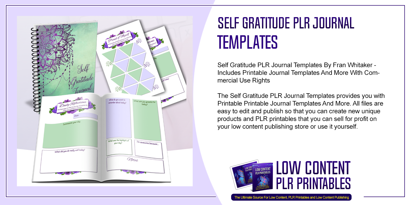 Self Gratitude PLR Journal Templates