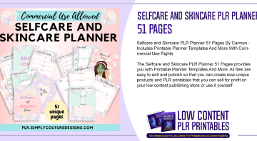 Selfcare and Skincare PLR Planner 51 Pages