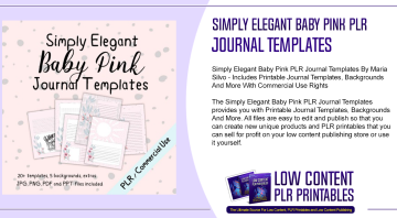 Simply Elegant Baby Pink PLR Journal Templates