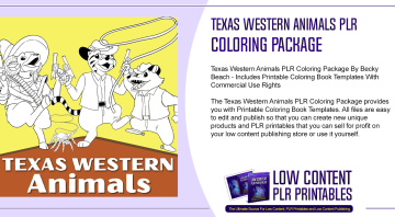 Texas Western Animals PLR Coloring Package
