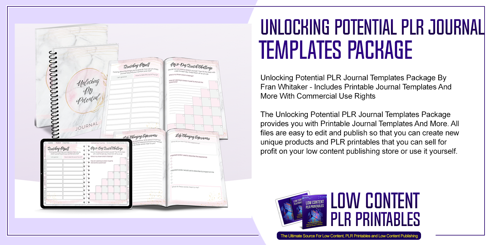 Unlocking Potential PLR Journal Templates Package