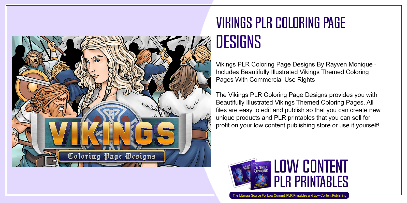 Vikings PLR Coloring Page Designs