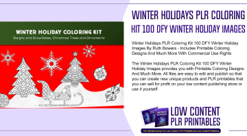 Winter Holidays PLR Coloring Kit 100 DFY Winter Holiday Images