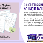 10 000 Steps Challenge PLR Planner 42 Unique Pages