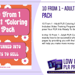 10 From 1 Adult PLR Coloring Pack