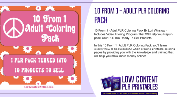 10 From 1 Adult PLR Coloring Pack