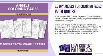 15 DFY Angels PLR Coloring Pages with Quotes