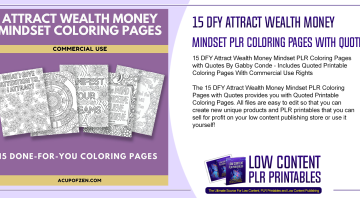 15 DFY Attract Wealth Money Mindset PLR Coloring Pages with Quotes 2