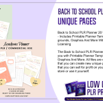 Back to School PLR Planner 20 Unique Pages