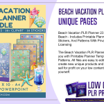 Beach Vacation PLR Planner 23 Unique Pages