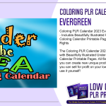 Coloring PLR Calendar 2023 Evergreen