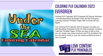 Coloring PLR Calendar 2023 Evergreen